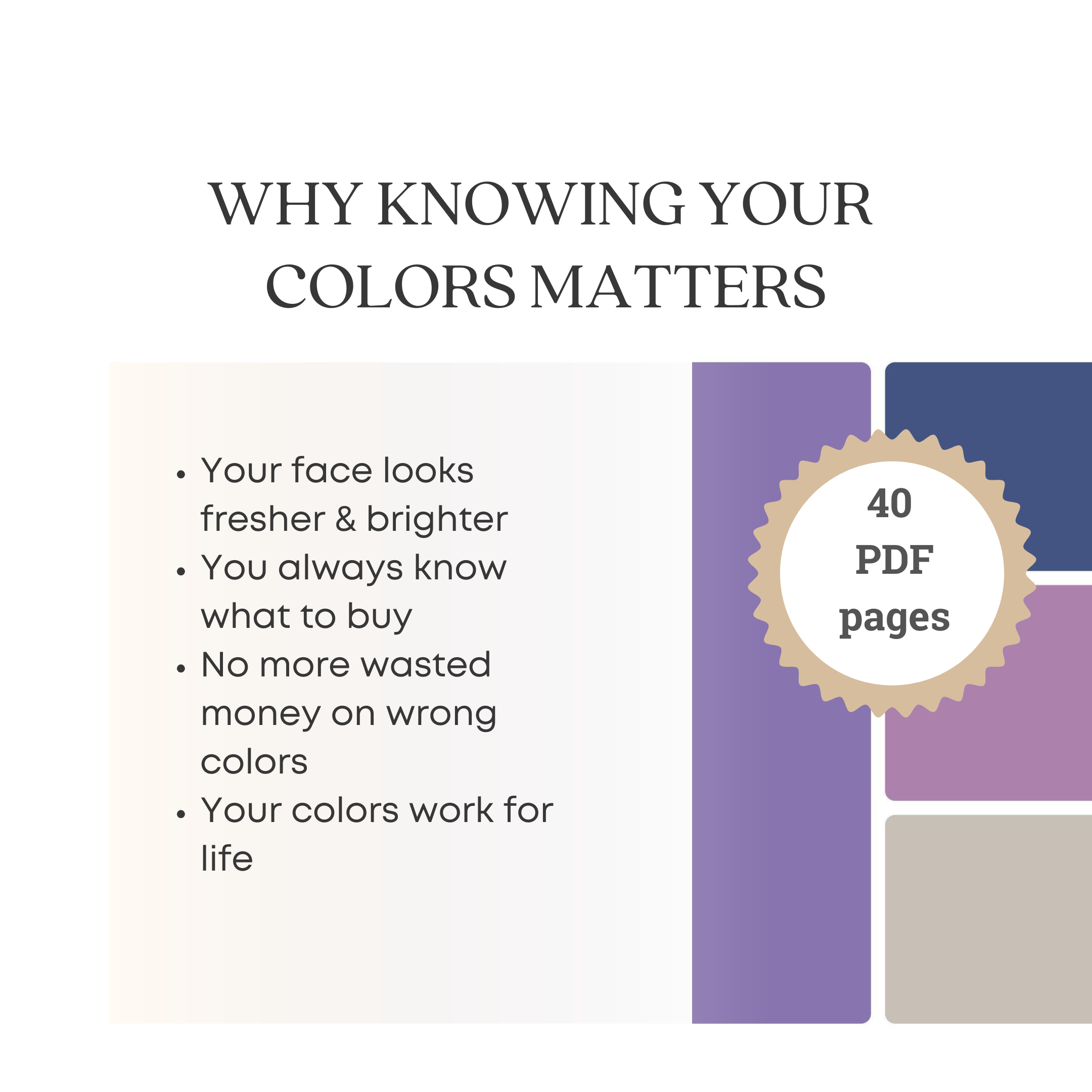 Color Analysis online • 20-TYPE Color System • 100-Color Palette • 40+ Pages • Real Stylist, No AI
